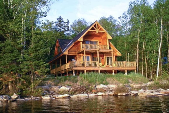 plano de casa de campo construida en un lago 127m2