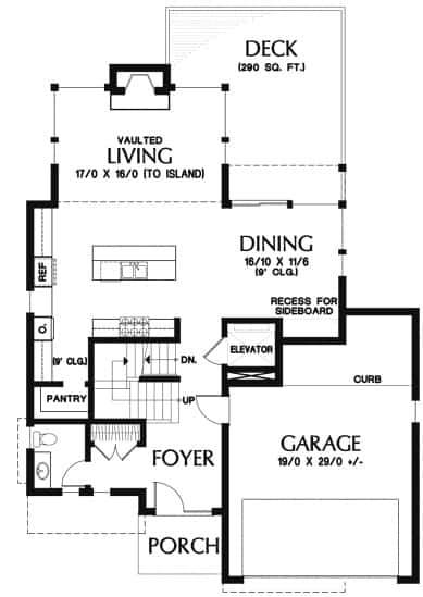 plano de casa moderna con 281m2