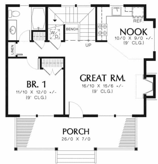 plano de casa de madera de dos plantas 88 m2