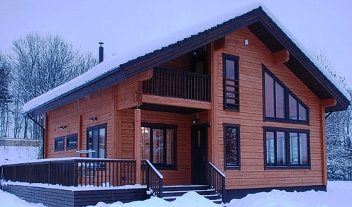 fachada de casa de madera economica