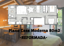 Diseño de Casa Moderna + Planos 80m2