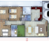 Plano a Color de Casa Moderna 3 Dormitorio + Patio 141m2
