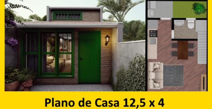 Plano de TinyHouse en 3D 20m2 – Casa Moderna